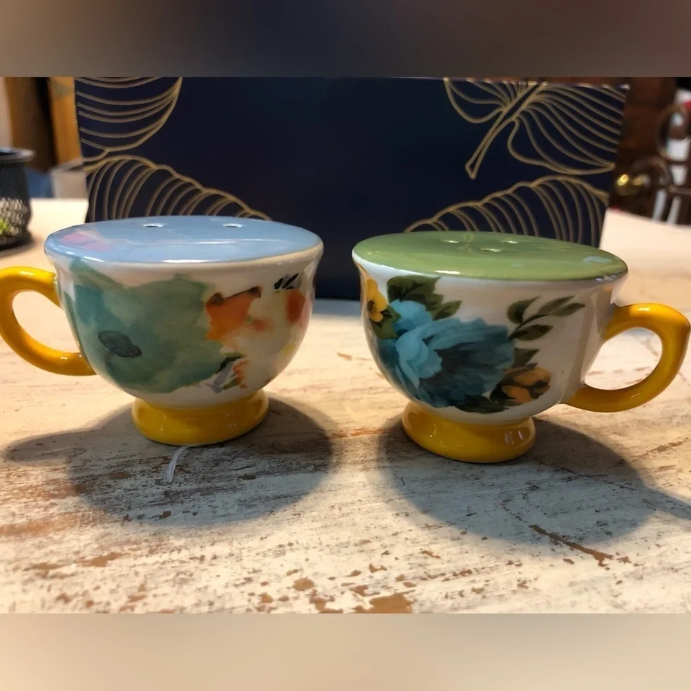 NWT Pioneer Woman Rose Shadow salt and pepper shakers. Hard to find